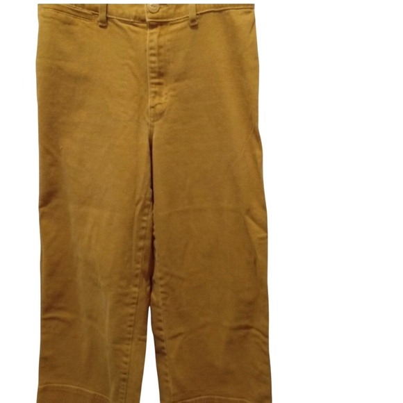 Universal Thread Mustard Yellow Wide Leg High Rise Cropped Pants Womens 12/31 - Picture 4 of 12